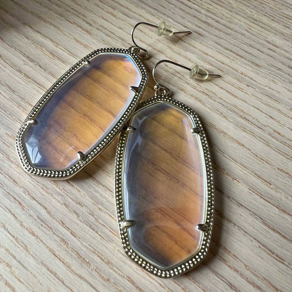 Kendra Scott Gold Danielle Earrings with Dichroic Glass (Iridescent)